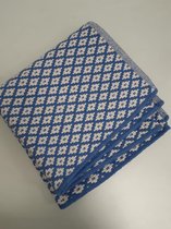 Vloerkleed, blauw met wit