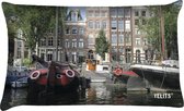 Sierkussen - Buitenkussen Amsterdamse Grachten Dutchies In Kleur Waterafstotend - Zwart - 40 Cm X 60 Cm