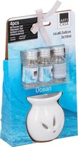 Arti Casa Oliebrander Ocean 8 Cm 30 Ml Keramiek Wit 4-delig