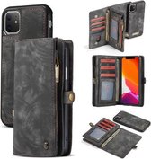 CaseMe - Hoesje geschikt voor iPhone 11 - 2 in 1 Wallet Book Case - Zwart