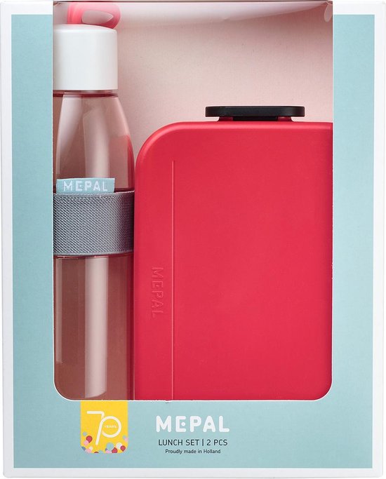 Mepal - lunchbox Take a Break + waterfles Ellipse - Nordic red - Geschikt  voor 4... | bol.com