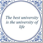 Tegeltje met hangertje - The best university is the university of life