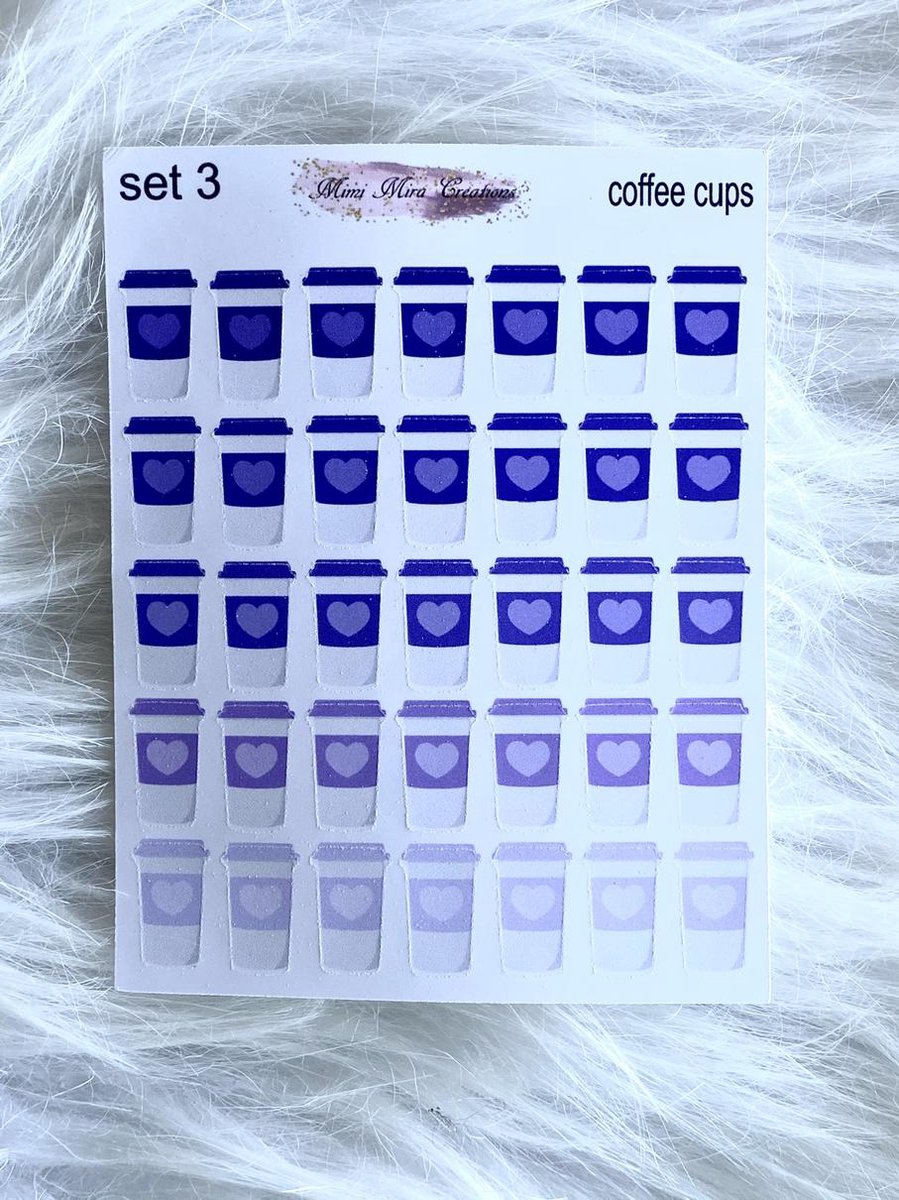 Mimi Mira Creations Functional Planner Stickers Coffee Cups Set 3
