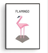 Postercity - Design Canvas Poster Pixel Flamingo / Safari Dieren / Kinderkamer / Dieren Poster / Babykamer - Kinderposter / Babyshower Cadeau / Muurdecoratie / 50 x 40cm