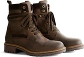 Travelin Nordfold Dames - Leren veterschoenen - Wol gevoerd - Donkerbruin Leer - Maat 40