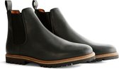 Travelin Skjern - Leren Chelsea boot - Heren - Wol gevoerd - Zwart Leer - Maat 46