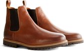 Travelin Skjern - Leren Chelsea boot - Heren - Wol gevoerd - Cognac Leer - Maat 42
