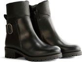 Travelin Gete - Leren enkellaars - Dames - Wol gevoerd - Zwart Leer - Maat 41