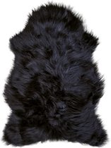 Peau de mouton - noir - cheveux longs - XL - Nordland - scandinave - 70x120 cm