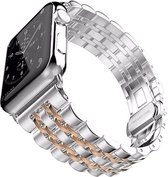 Wabando Schakelarmband Jazzy Silver Pink Stripe compatibel met Apple Watch 41/40/38 mm