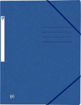 Oxford Top File + - elastomap - 3 kleppen - elastiek - A4 - blauw - pak 10 stuks