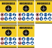 Corona / COVID-19 huisregels stickers A3, 5 stuks