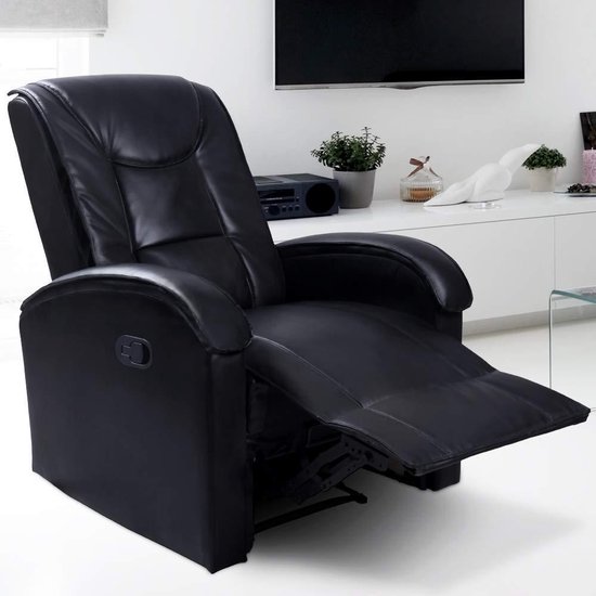 spanning Onbeleefd Tegenover tv-stoel - Relaxstoel met uitklapbare Voetensteun - Zwart | bol.com