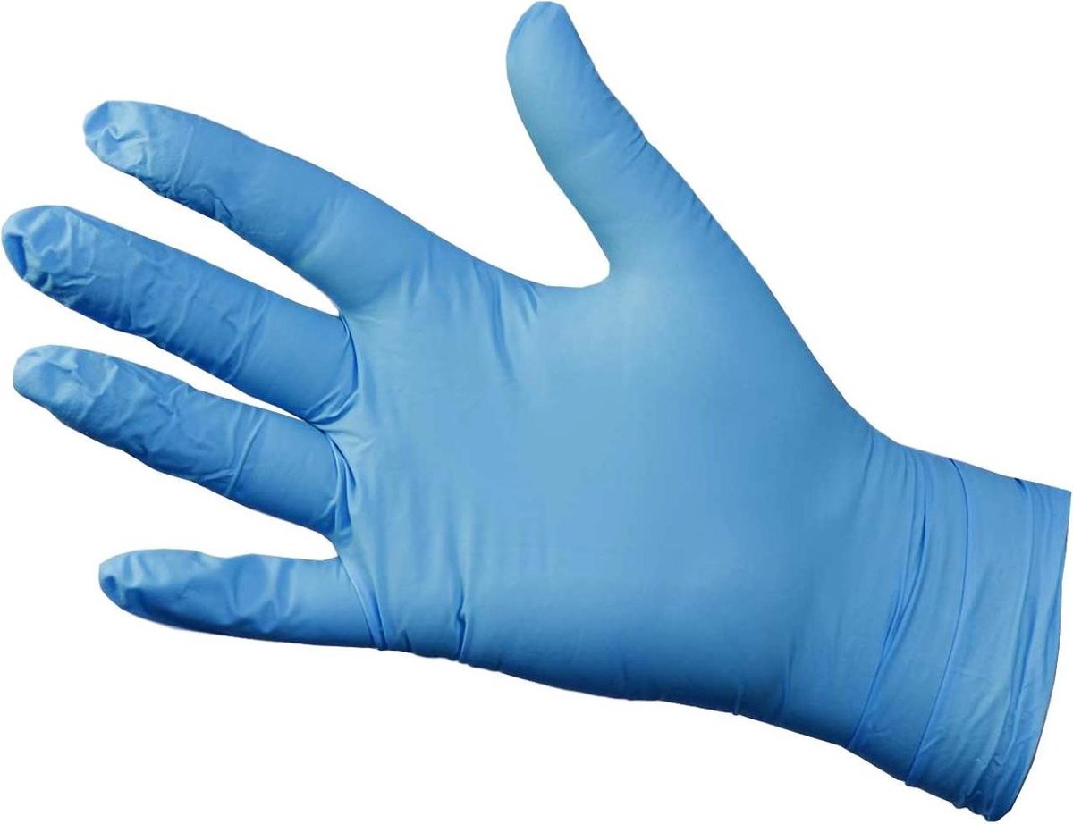 Goedkoopste Handschoenen NITRILE Gloves Wegwerp Comfort disposables -Latex vrij -100st - maat -L- Blauw