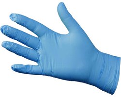 Handschoenen NITRILE Gloves Wegwerp Comfort < powder free > disposables -Latex vrij -100st - maat -L- Blauw