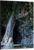 Dibond –Rotsen met Water– 30x40cm Foto op Aluminium (Wanddecoratie van metaal)