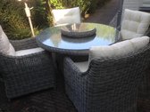Tuinset Frejus met 4 royale fauteuils antraciet kussens