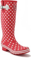 Rode regenlaars met witte stip (ditsy dots) van Evercratures 41