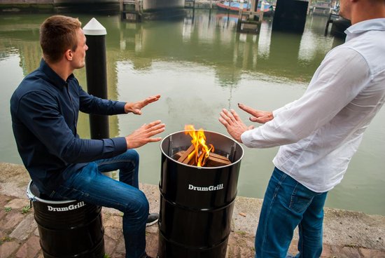 Barrelkings Drumgrill Houtskoolbarbecue 120l olievat medium 48 X 82 Cm zwart van Barrelkings — afbeelding 5