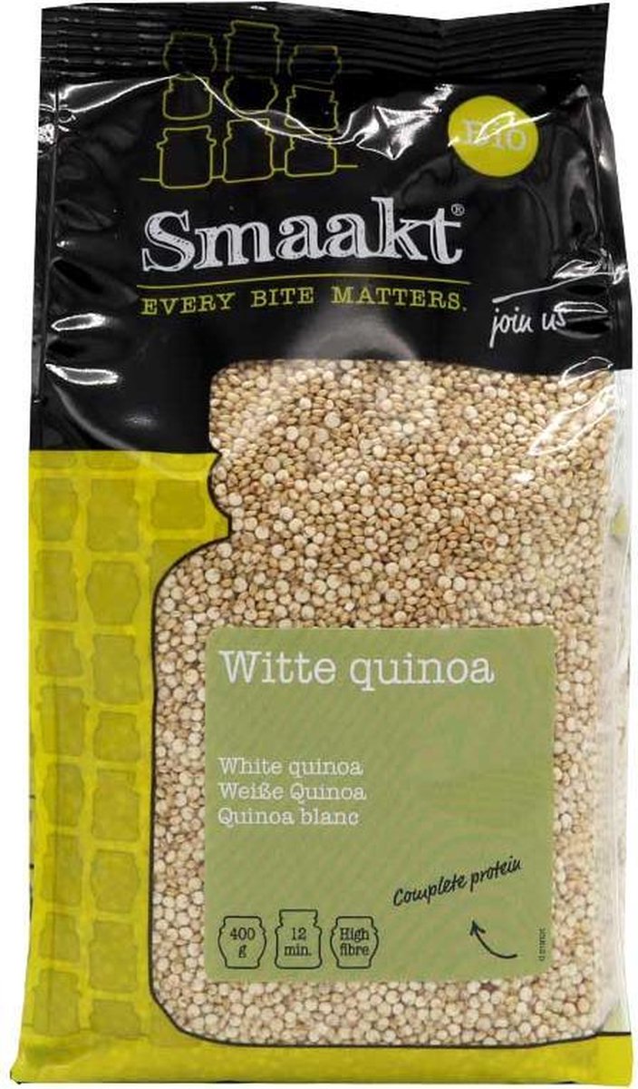 Smaakt Biologische Witte quinoa (Doos van 8 van 400 gram) | bol.com