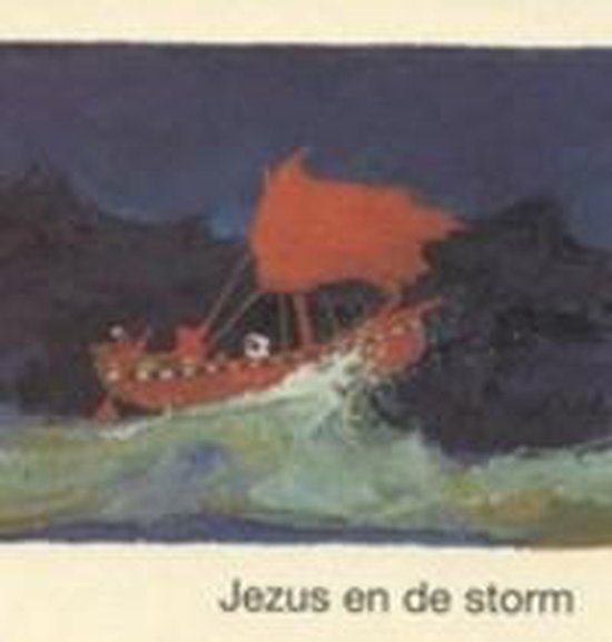 Een rood zeilend schip, Jezus en de storm