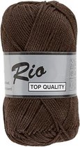 Lammy yarns Rio katoen garen - heel donker bruin (112) - naald 3 a 3,5mm - 10 bollen