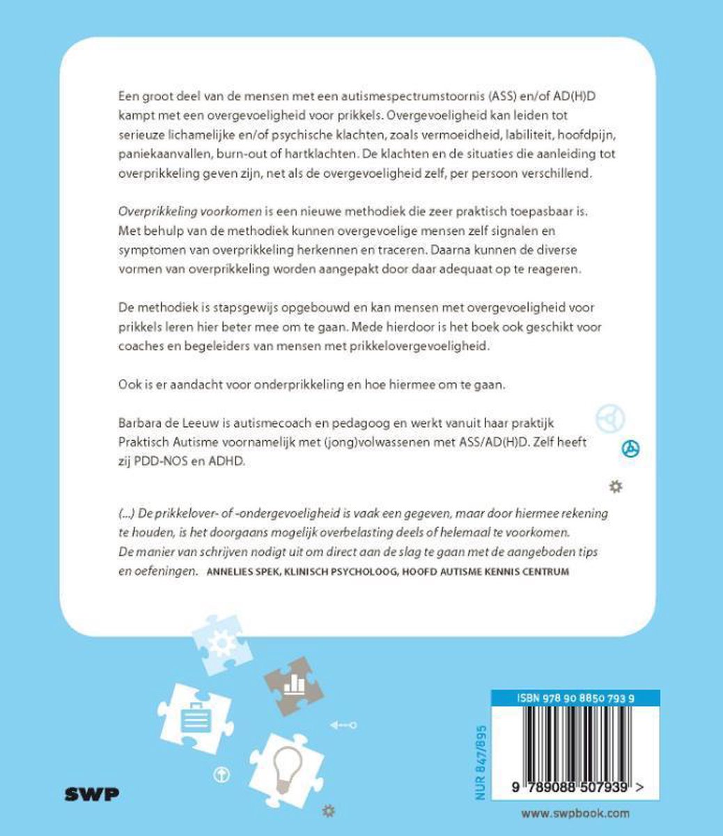 Overprikkeling voorkomen - back cover