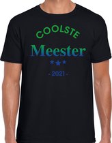 Coolste meester 2021 cadeau t-shirt zwart heren S