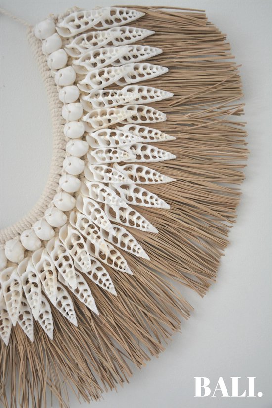 Schelpen decoratie - Zeegras hanger met schelpen - Schelpen ketting| BALI.  Lifestyle | bol.com