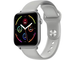 Belesy® Pro - Smartwatch Dames - Smartwatch Heren - Horloge - 1.3 inch - Kleurenscherm - Full Touch - Stappenteller - Grijs - Siliconen