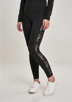 Urban Classics Legging -L- Lace Striped Zwart