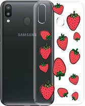 Samsung Galaxy A10 Transparant siliconen hoesje aardbeien