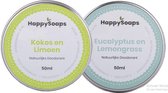SET HappySoaps Deodorant KOKOS&LIMOEN EN EUCALYPTUS&LEMONGRASS|Natuurlijk, vegan en handgemaakt