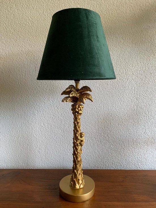 Gouden Lamp Velours Velvet Groen Tafellamp