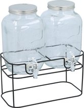 Cuisine Elegance - distributeur de boissons double - 2x 4 litres - avec support - 33x17x32cm