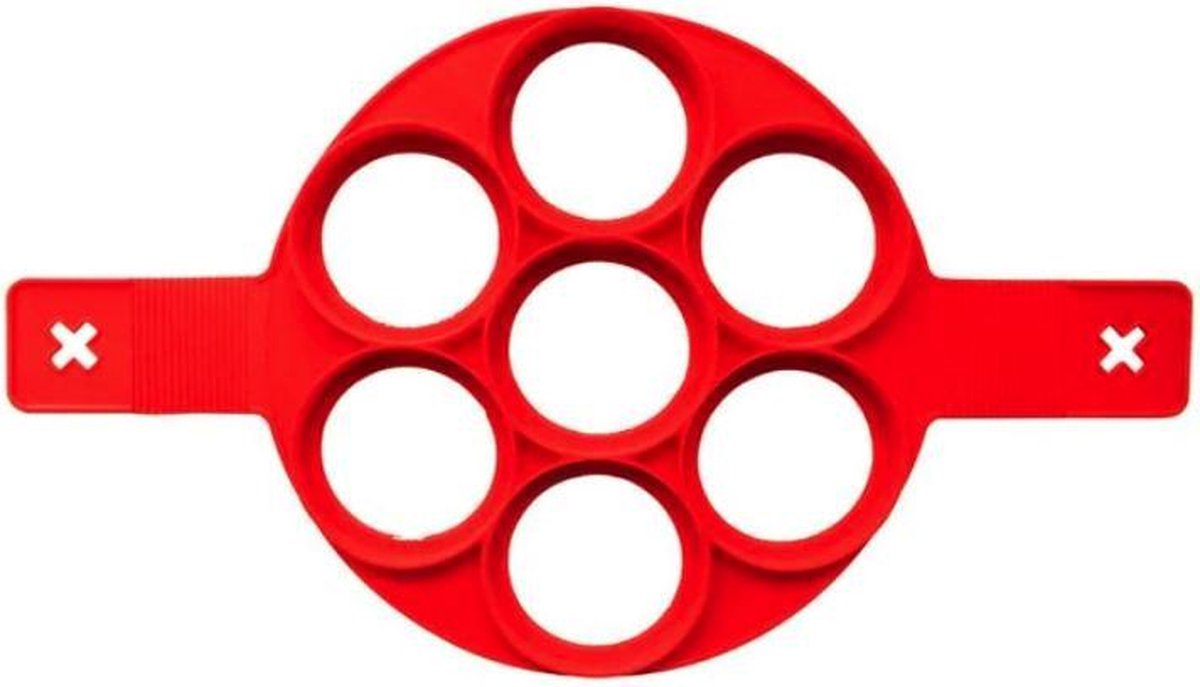 Sens Design siliconen bakvorm ei pannenkoek pannenkoekjes vormpjes - Rond rood