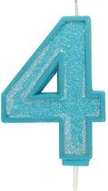 Sparkle Blue Numeral Candle 4