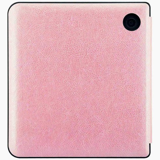 Hoes geschikt voor Kobo Libra H2O - Book Case Leer Wallet Cover Hoesje Roségoud van Echt! — afbeelding 3