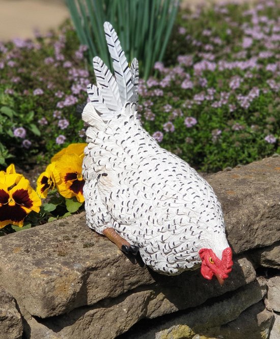 Zittend Kip beeld wit 24cm kippen op rand - Kip decoratie| GerichteKeuze | bol.com