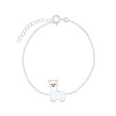 Joy|S - Zilveren Alpaca lama armband 14 cm + 3 cm