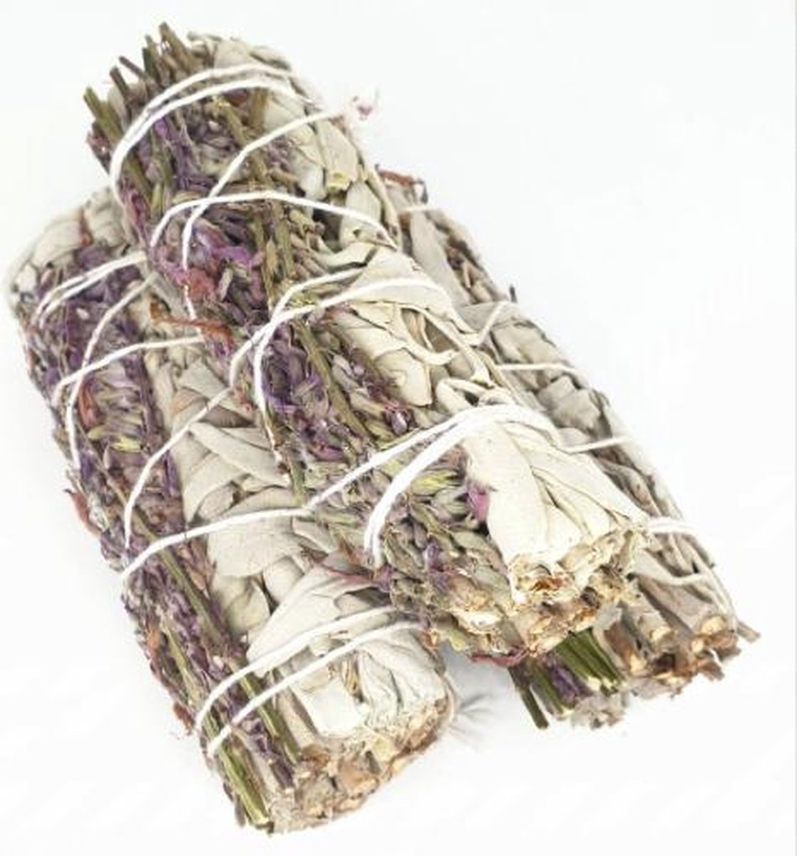 Witte Salie en lavendel - white sage and lavender - smudge stick - 1 stuk - 10cm - meditatie - yoga - huis reiniging - zuivering - Merkloos