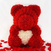 Cupido’s Choice ® Rozen beer 40 cm – Rozen teddybeer – Rose Bear - Valentijn – Rozenbeer - Rood
