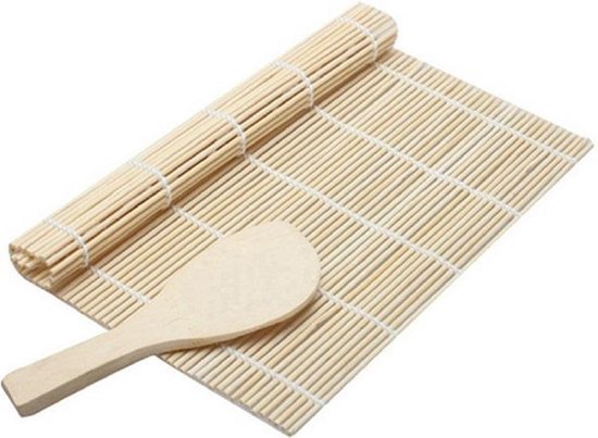 nicotine Fantasierijk Cater Bamboe Sushi Rolmat | Sushi Mat + Lepel | Sushimat | bol.com
