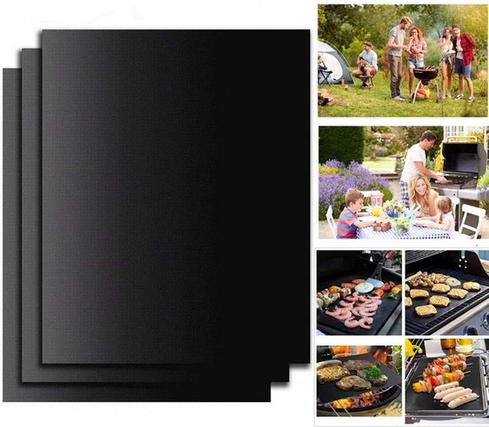 Domkan BBQ grillmat, grillmatten, set van 5 anti-aanbaklaag