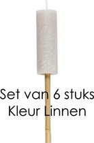 Set van 6 stuks tuin fakkels kaarsen | Linnen | 3.8 x 12 (63) cm p/st | Rustik Lys | Buitenkaars