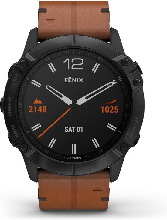 Garmin fenix 6X Sapphire - Smartwatch -  Bruin/zwart