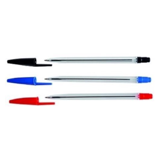 SOHO Balpennen Stylo Set 12 - Ergonomische grip pennen - Kantoorbenodigdheden - Kantooraccessoires - Hoogwaardig inkt - 12 Stuks - Zwart/rood/blauw