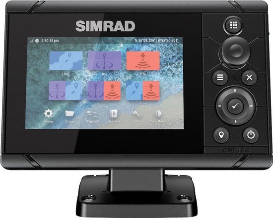 Foto: Simrad cruise 5 met 83 200 transducer plotter fishfinder zwart