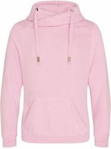 Cross Neck Hoodie  Unisex  Normal fit Baby Pink maat M