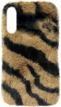 ADEL Siliconen Back Cover Softcase Hoesje voor Samsung Galaxy A50(s)/ A30s - Luipaard Fluffy Zachte Stof Pluche